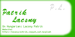 patrik lacsny business card